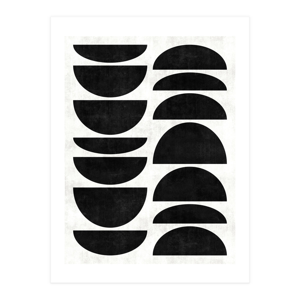 Mid-Century Modern Pattern No.9 - Black and White Concrete (Print Only)