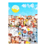City Of Dreams, Italy Pastel Cityscape Painting, Architecture Buildings Abstract Illustration (Print Only) thumbnail
