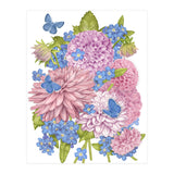 Pink Flowers and Butterflies (Print Only) thumbnail