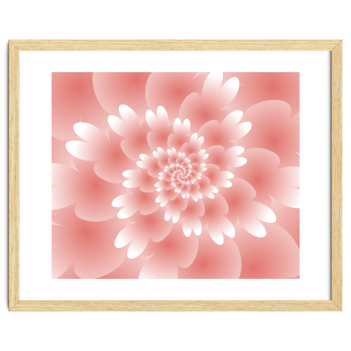 Abstract Orange Spiral Feather 3D ART