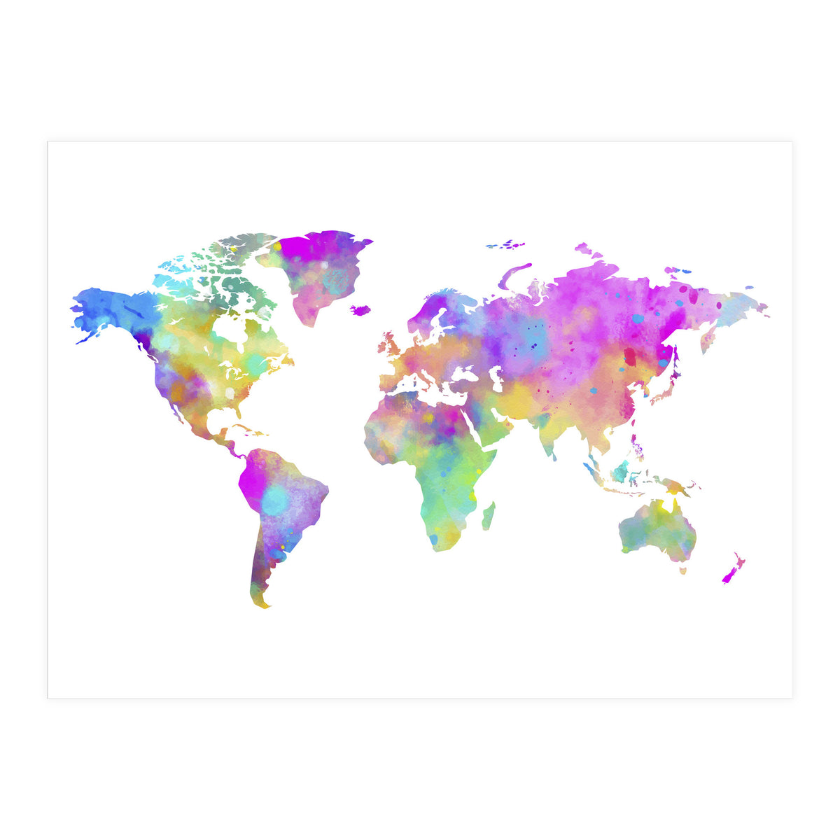 Colorful Watercolor Map (Print Only)