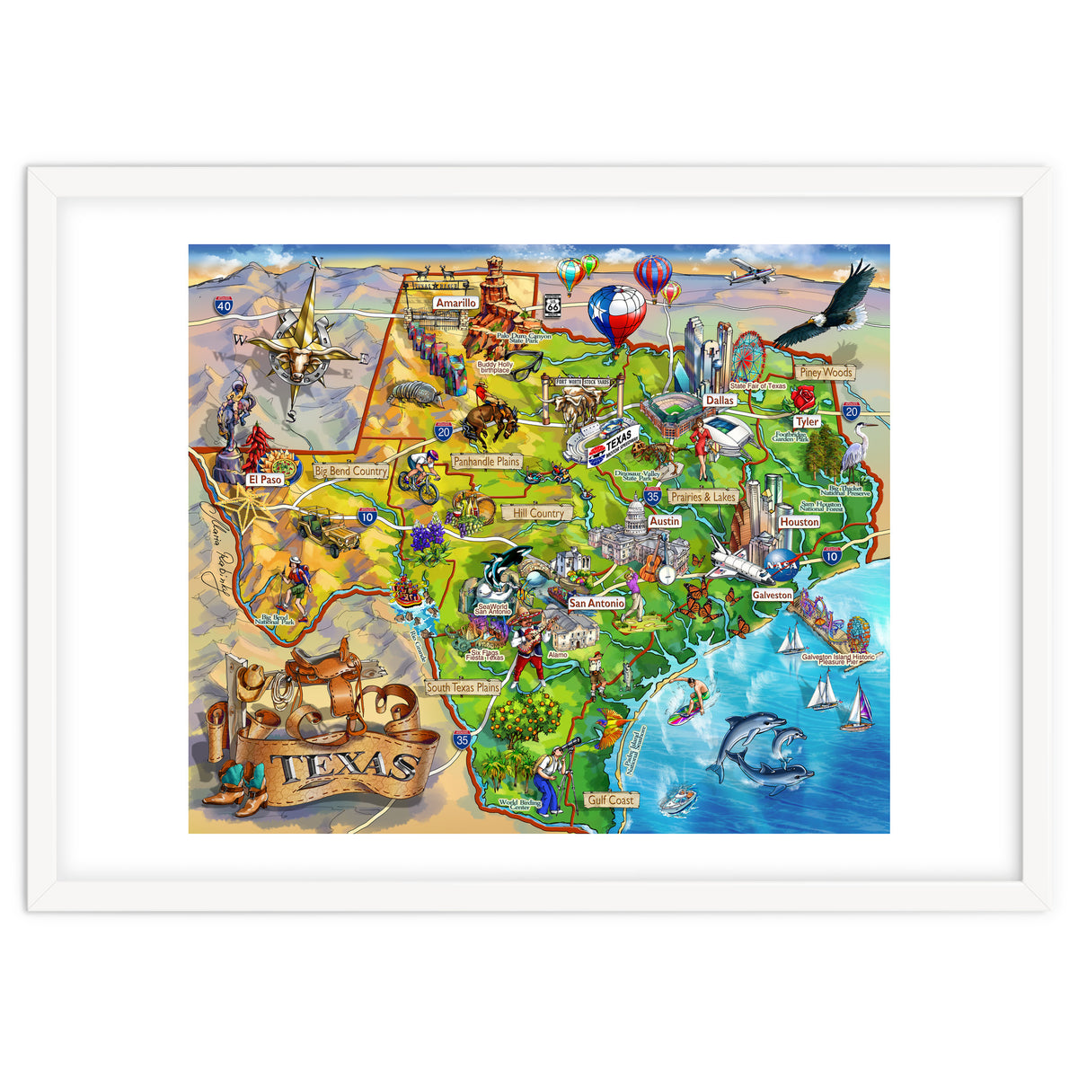 Texas Illustrated Map