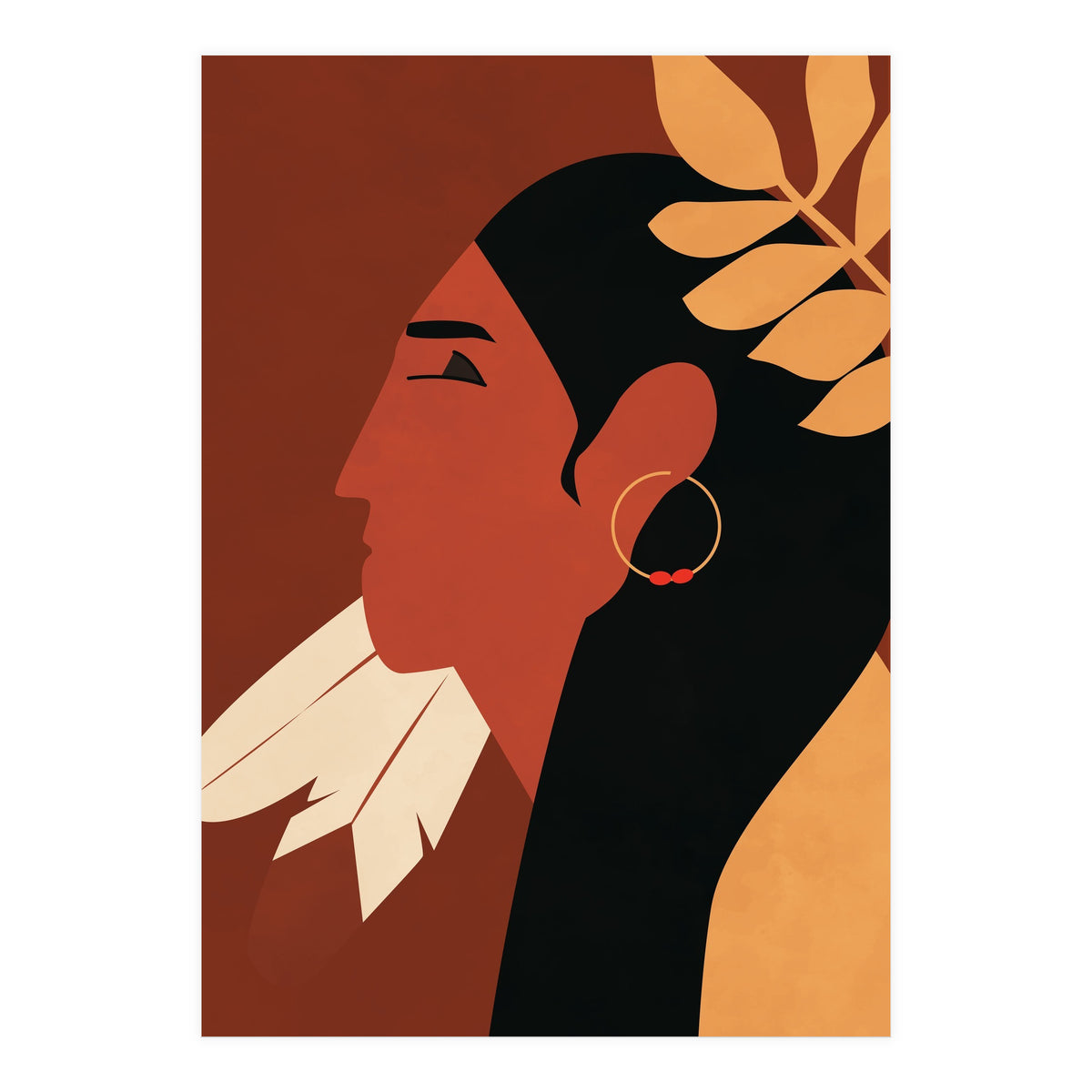 Boho Chic Woman Indian Fashion Print (Print Only)