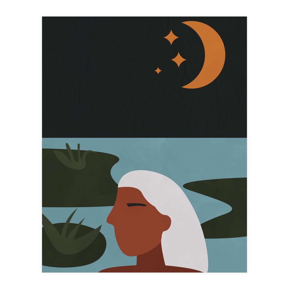 Boho Style Woman At The Lake (Print Only)