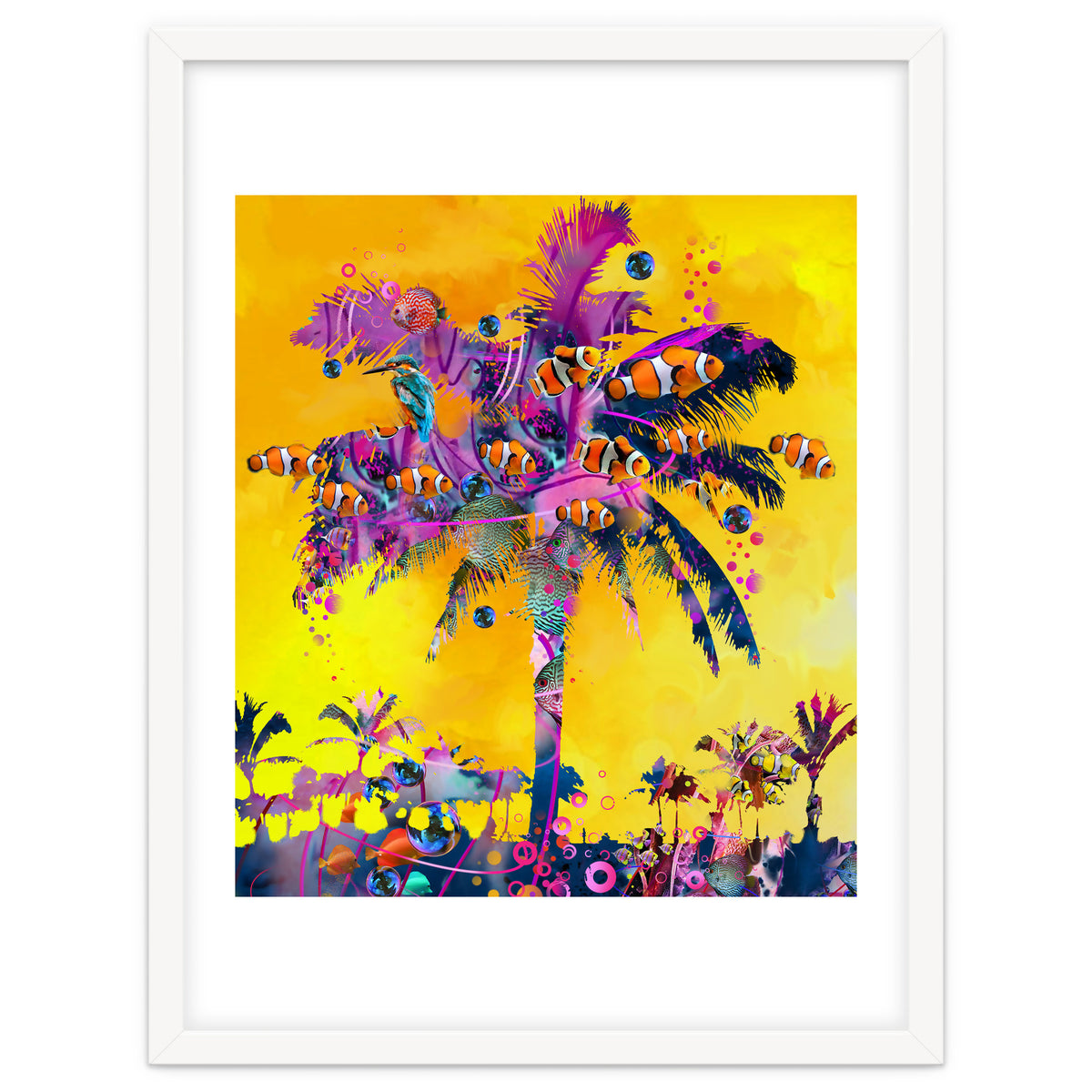 Purple Palm with Fish