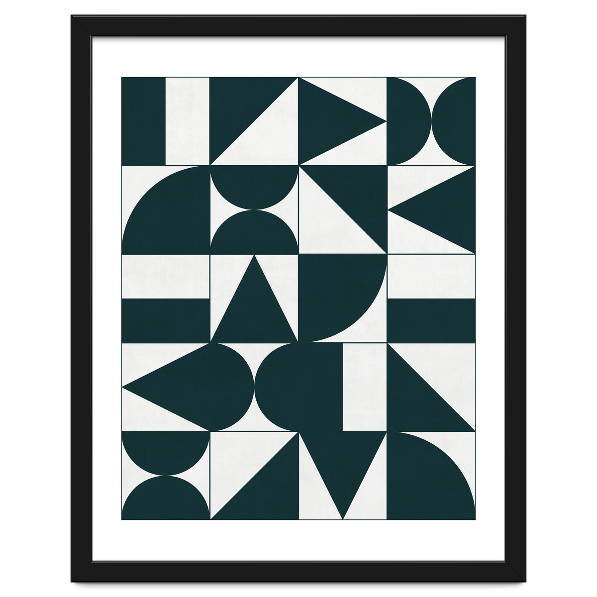 My Favorite Geometric Patterns No.17 - Green Tinted Navy Blue