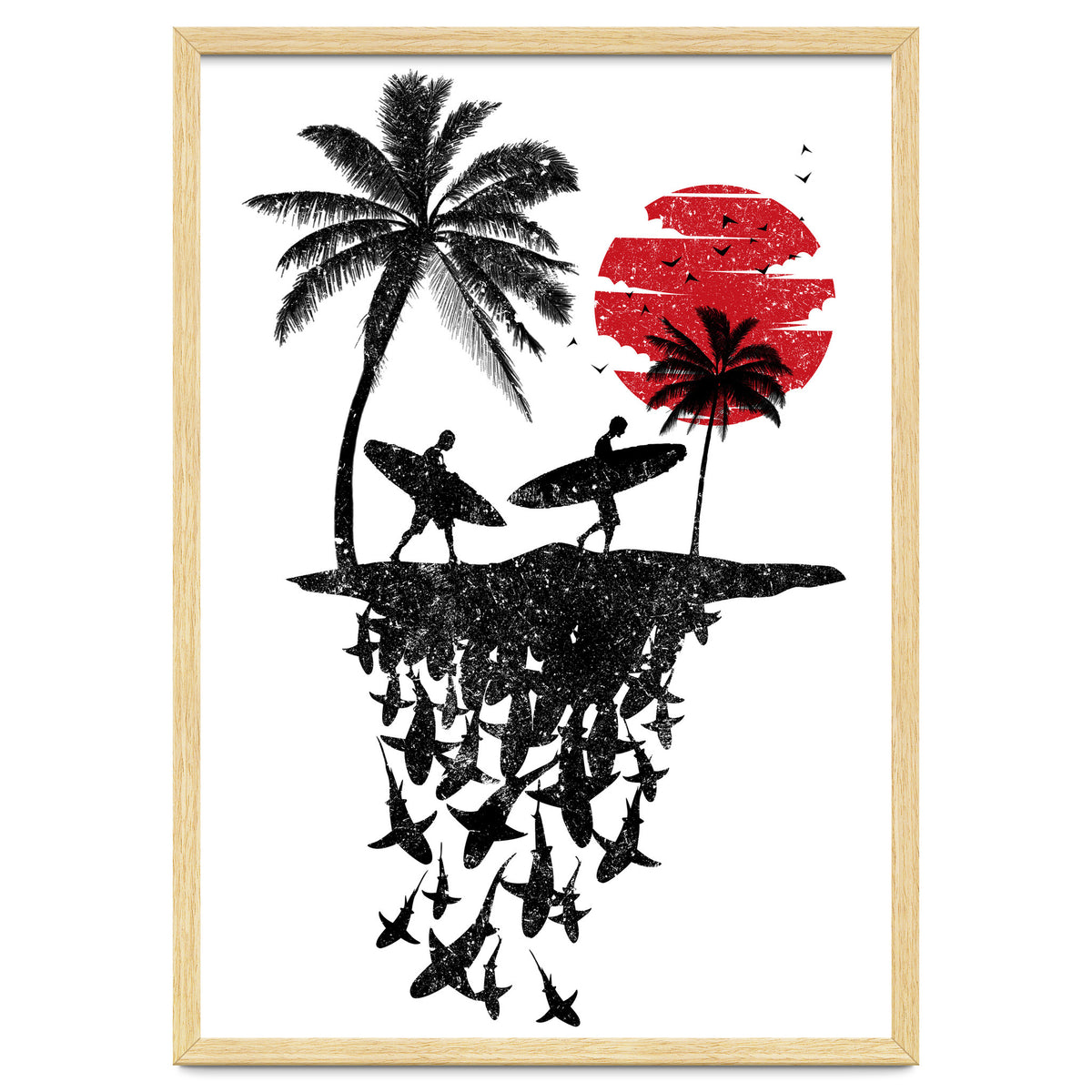 Surfer island sharks