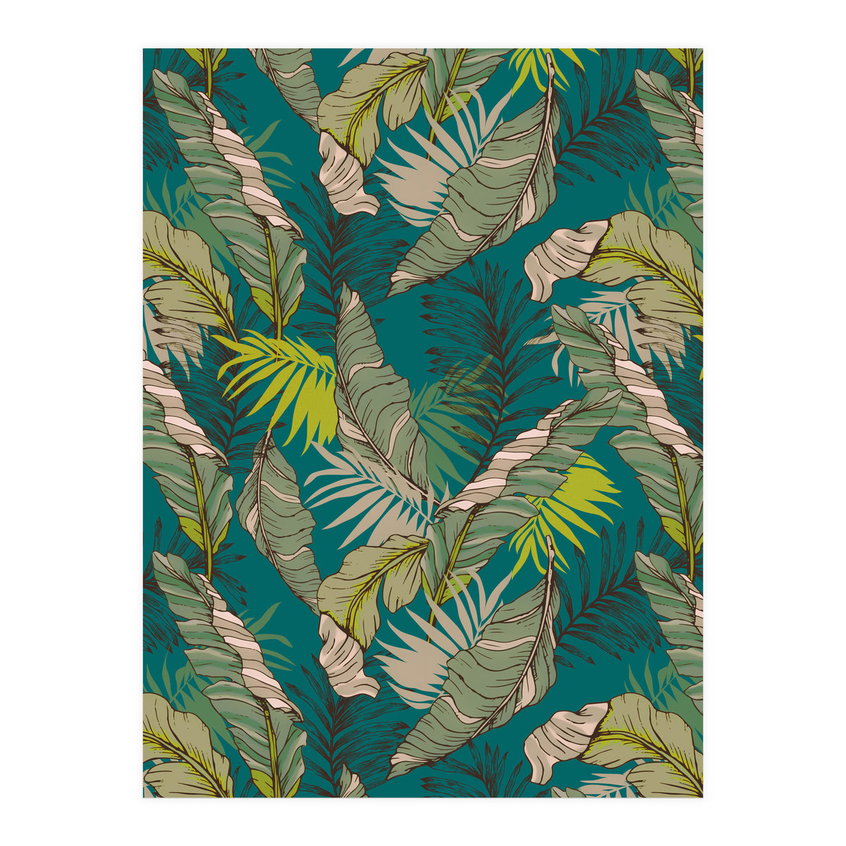 Drawing of wild tropical jungle (Print Only)