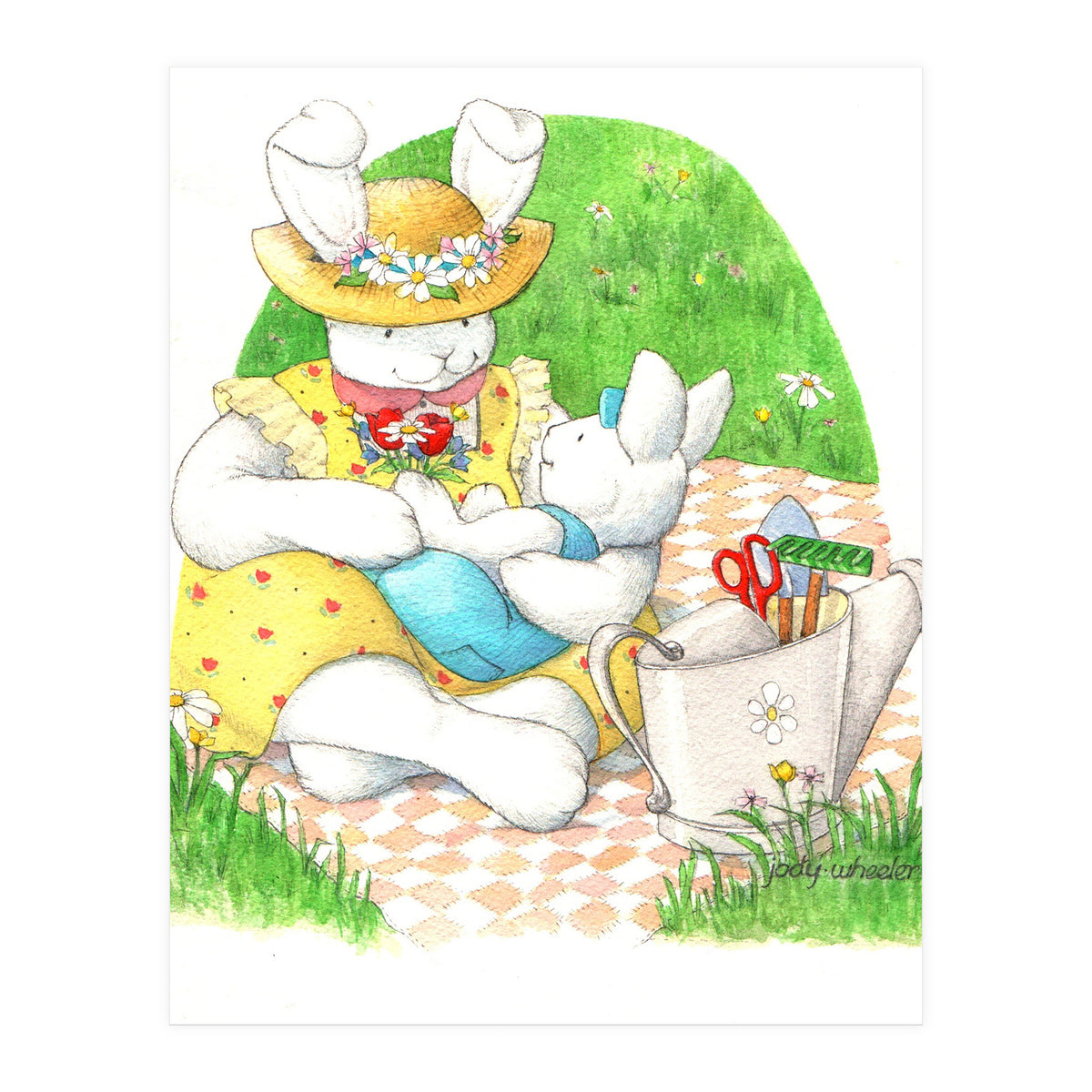 Momma Bunny & Baby (Print Only)