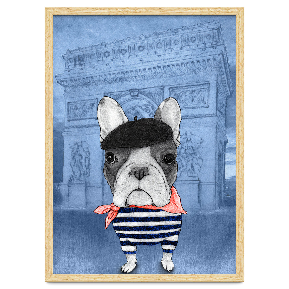 French Bulldog With Arc De Triomphe