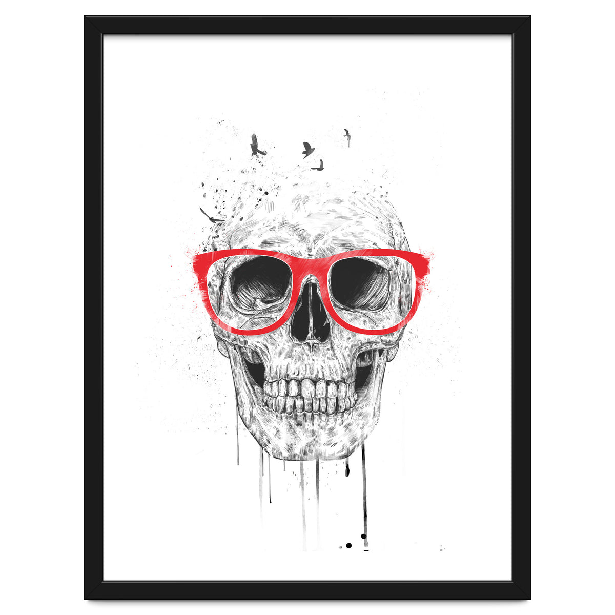 Skull With Red Glasses