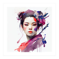 Watercolor Modern Geisha #5 (Print Only)