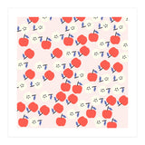 Cute Red Apples Pattern on Pink Background (Print Only) thumbnail