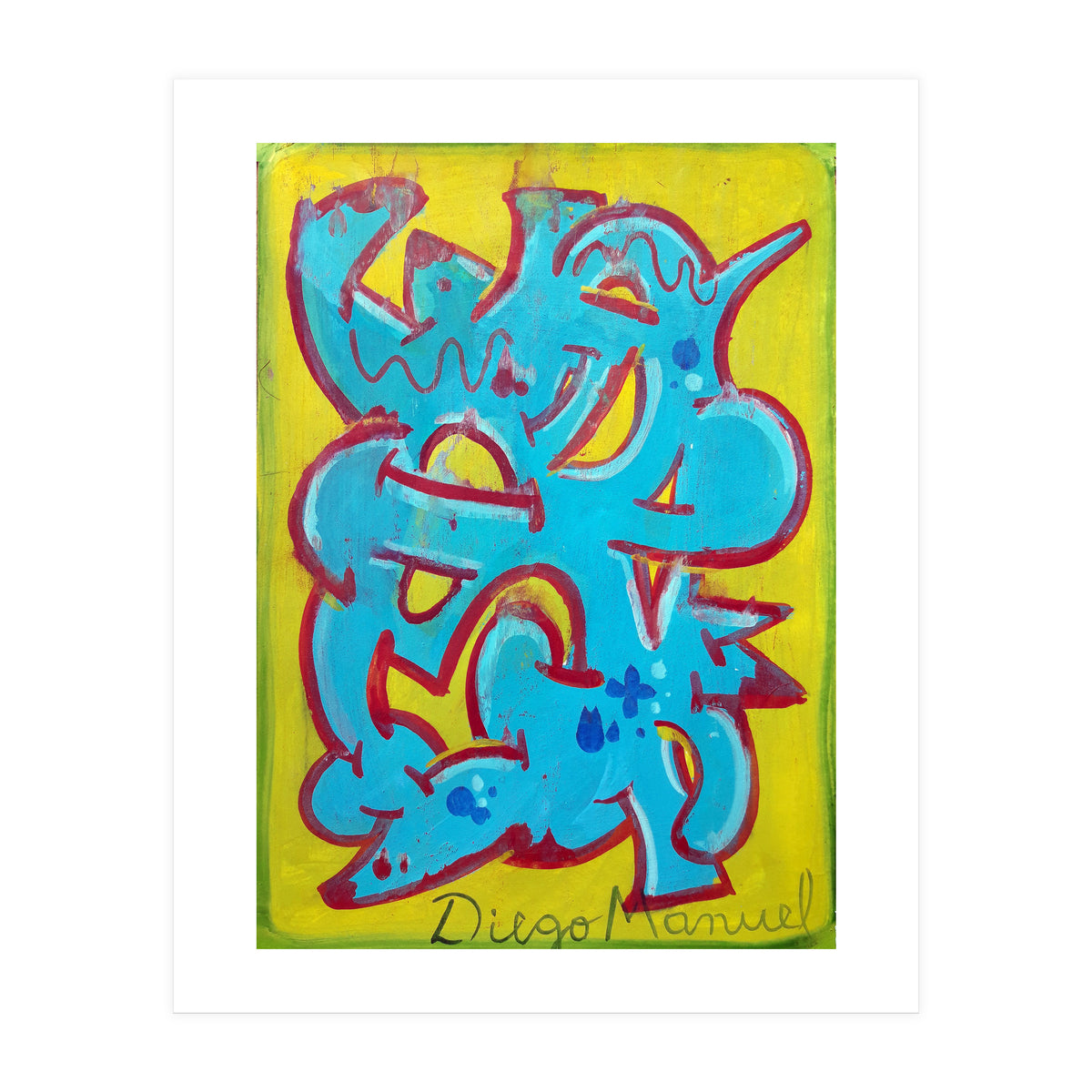 Forma Celeste Sobre Amarillo 3 (Print Only)