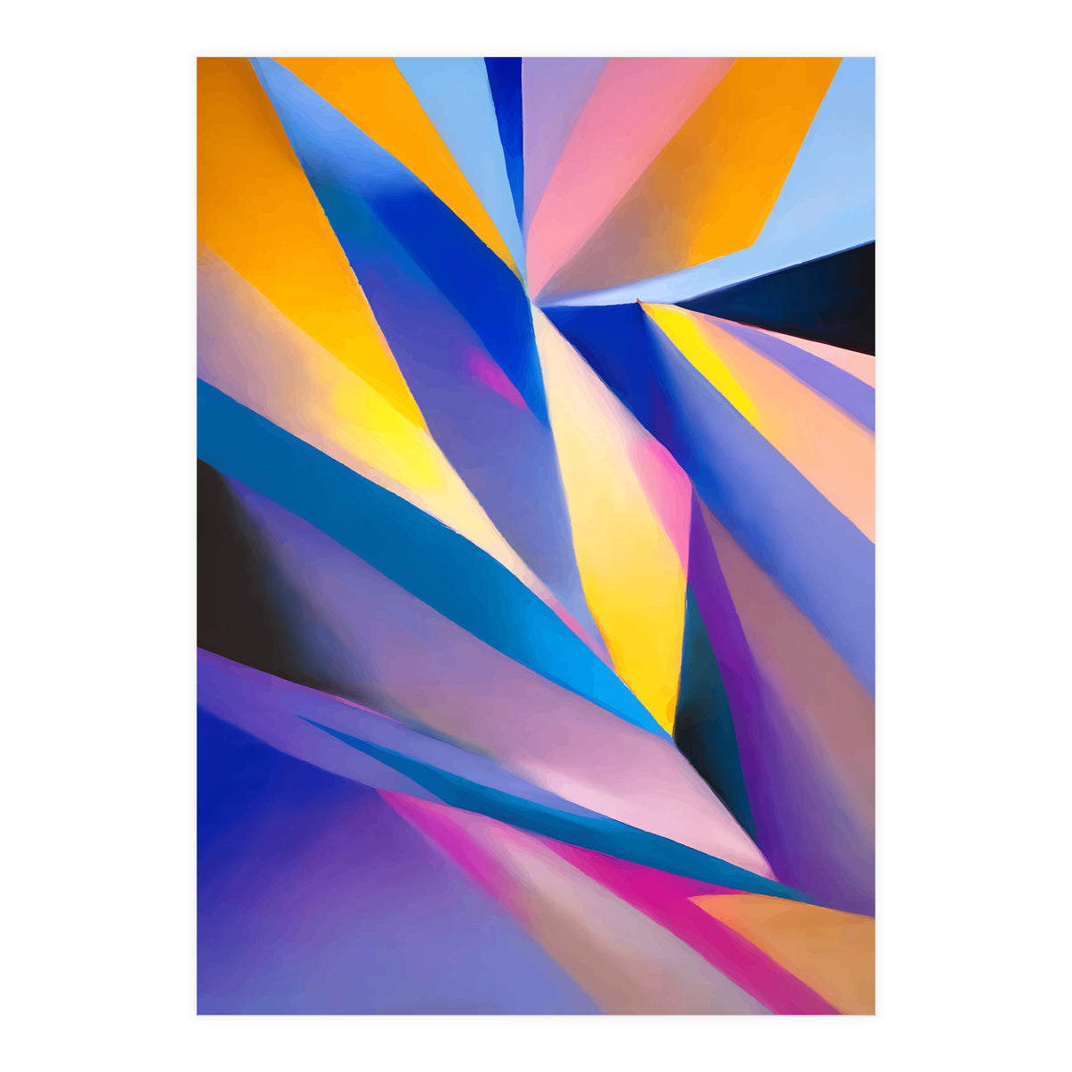 Painted Thoughts, Abstract Geometric Painting, Eclectic Maximalist Bohemian Shapes (Print Only)