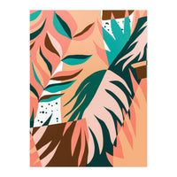 Watching The Leaves Turn, Tropical Autumn Colorful Eclectic Abstract Palm Nature Boho Graphic Design (Print Only)