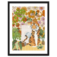 Tiger in Groovy Laundry Room