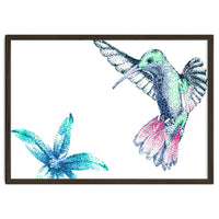 Green Hummingbird And Tropical Flower