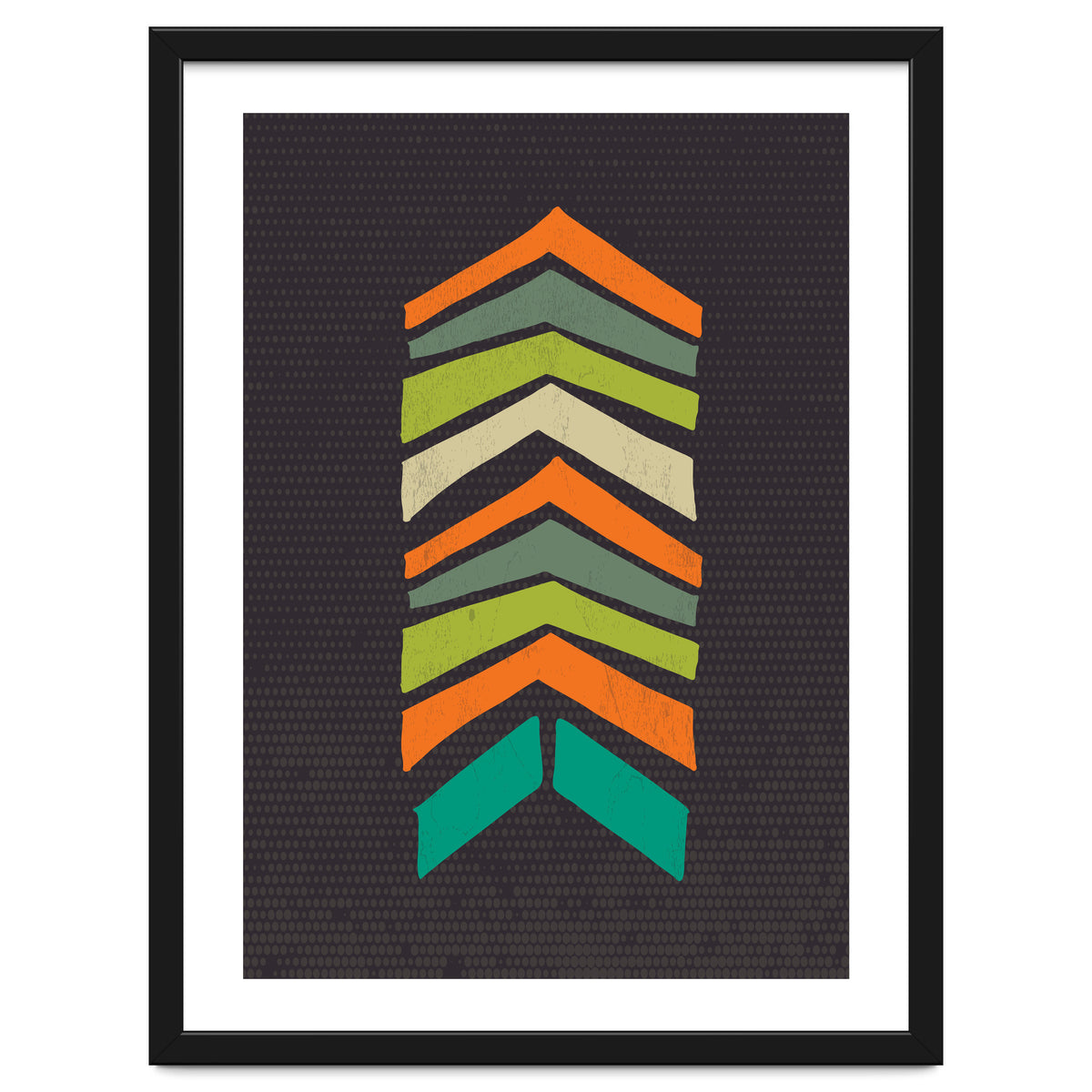 Retro Chevron Print Orange Teal Variation