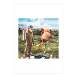 Alternate Reality, Surrealism Digital Photography, Space Flamingo Astronaut Collage (Print Only) thumbnail