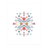Scandinavian Folk Retro Flower Pattern (Print Only) thumbnail