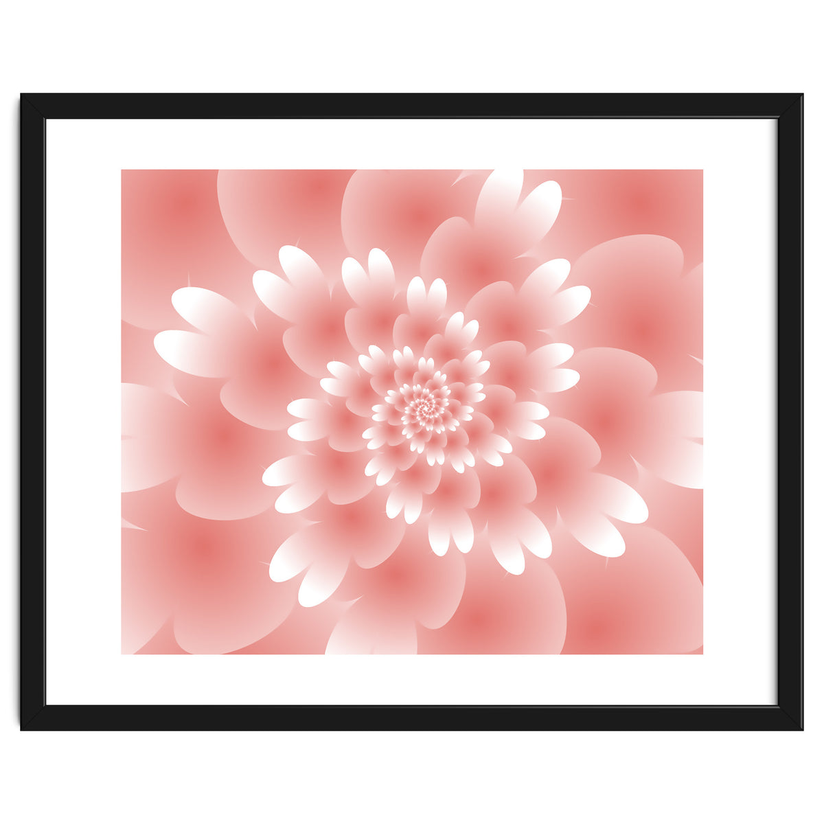 Abstract Orange Spiral Feather 3D ART