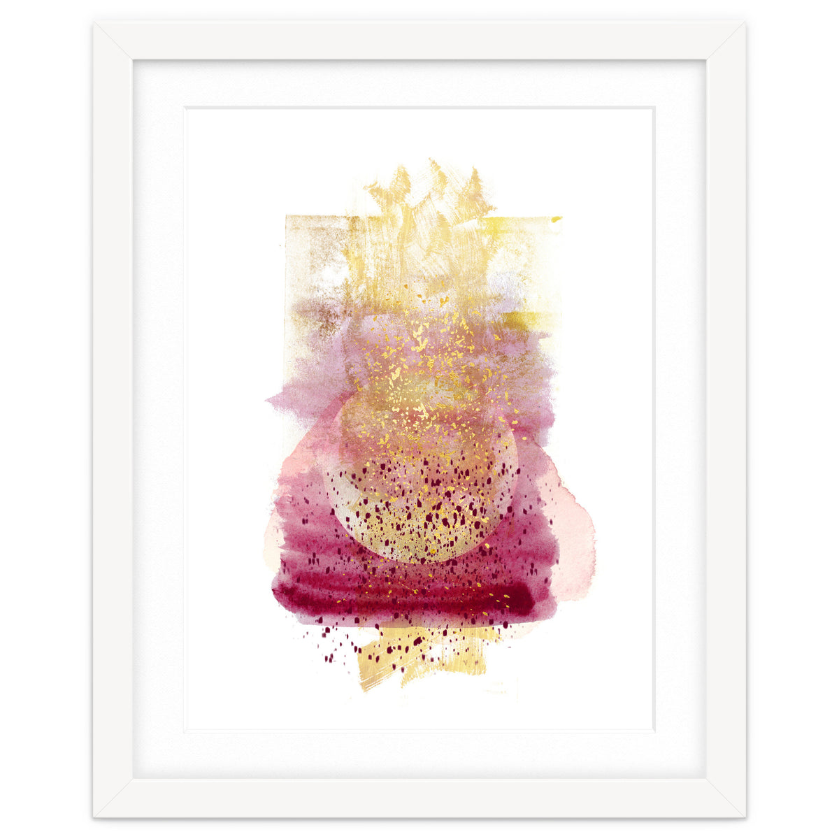 Abstract watercolour summer moon