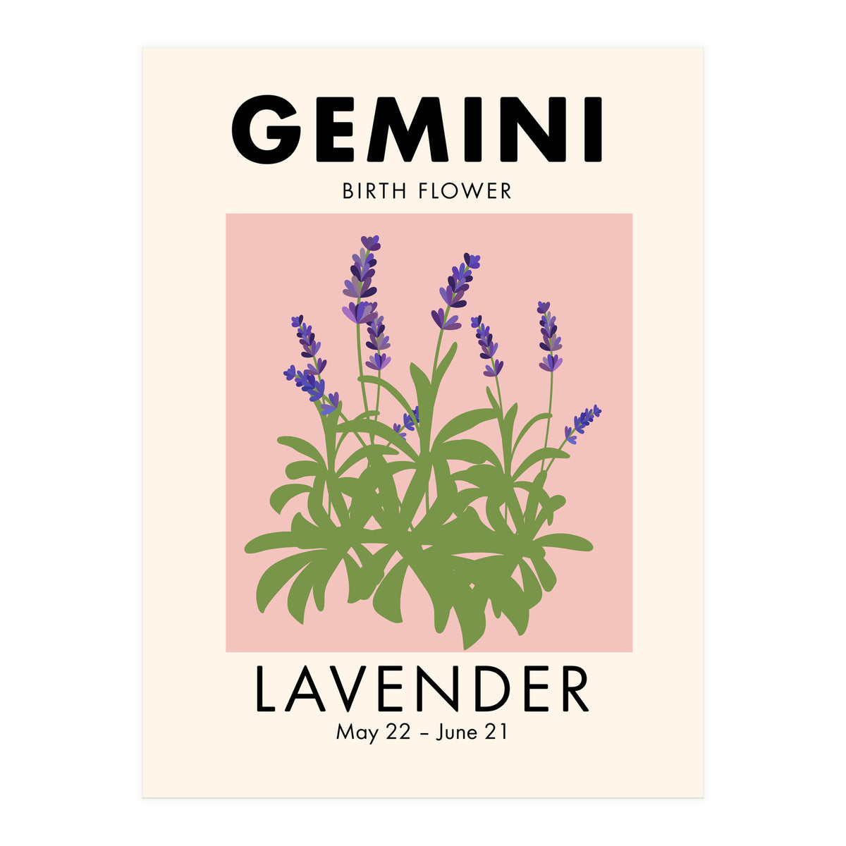 Gemini Birth Flower Lavender (Print Only)