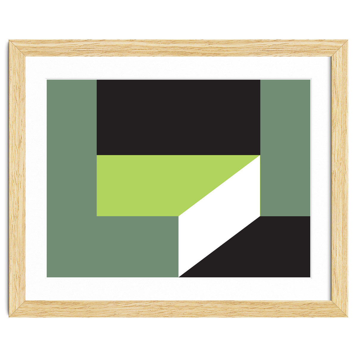 Geometric Shapes No. 83 - lime & grey