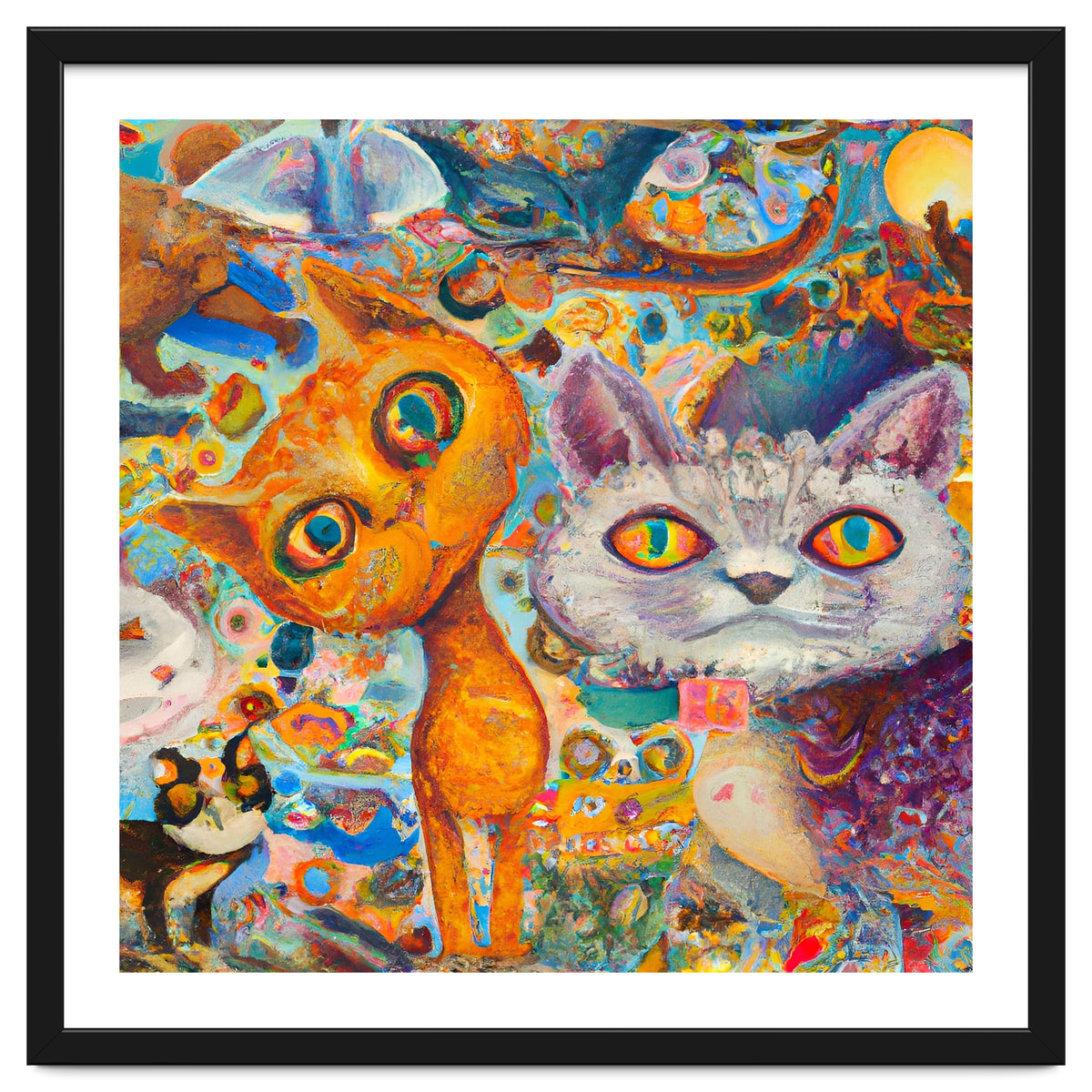 Chaotic and Colorful Fantasy Cat Collage 14