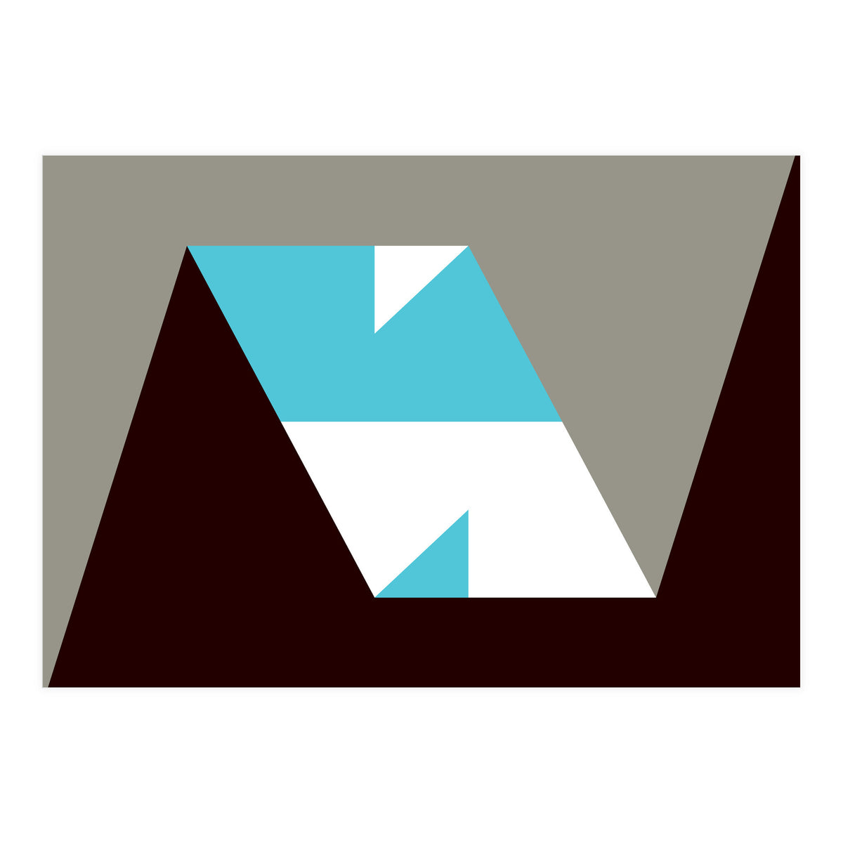 Geometric Shapes No. 48 - grey & blue (Print Only)