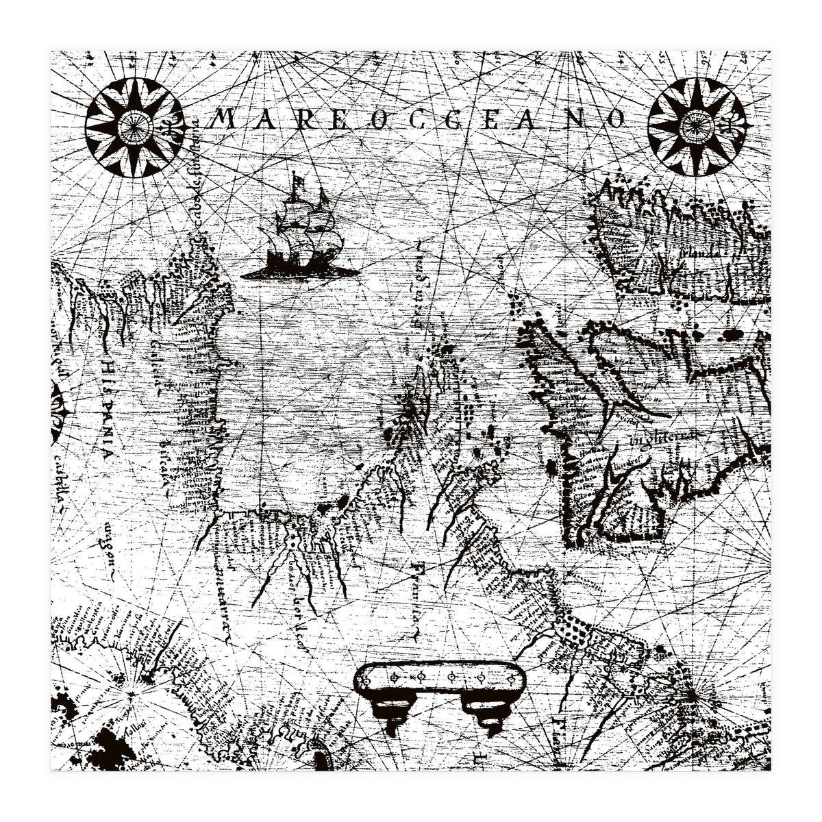 Antique Mercant Map  (Print Only)