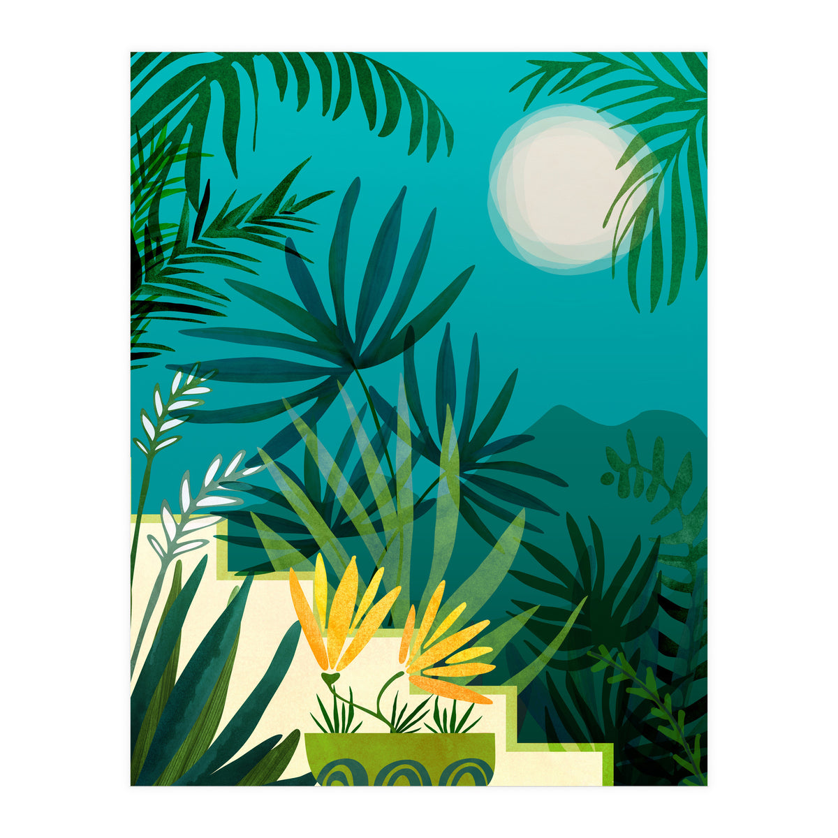 Rainforest With Moonlight (Print Only)
