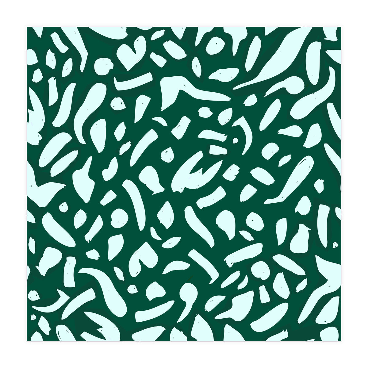 Deep Emrald | Green Terrazzo Pattern | Fun Funky Eclectic Modern Boho Painting (Print Only)