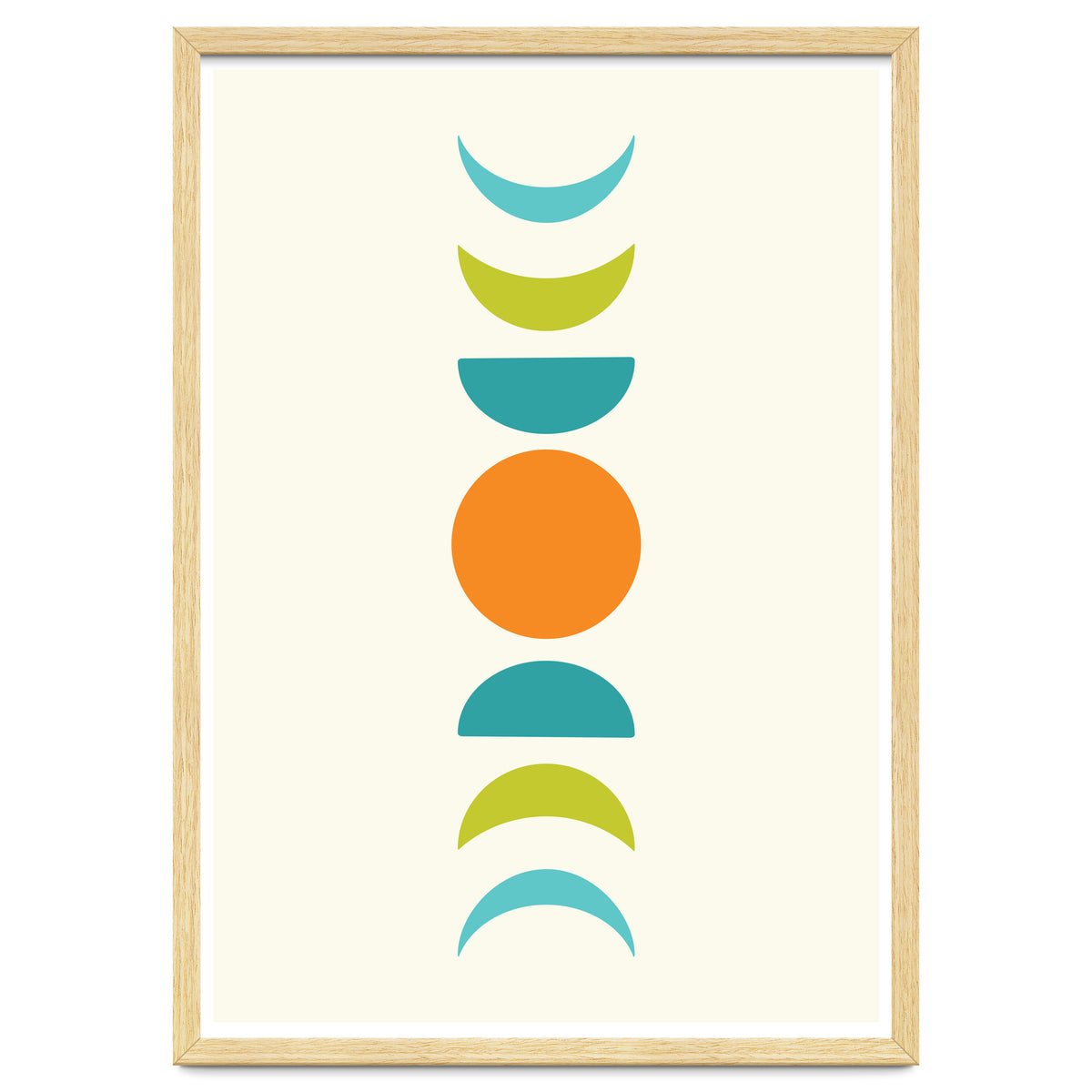 Abstract Moons Teal and Orange