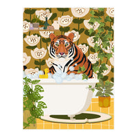 Tiger in Retro Bathroom (Print Only)