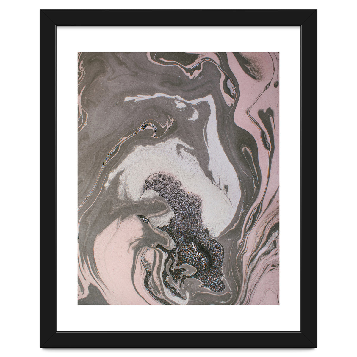 Pink and gray marbled paper
