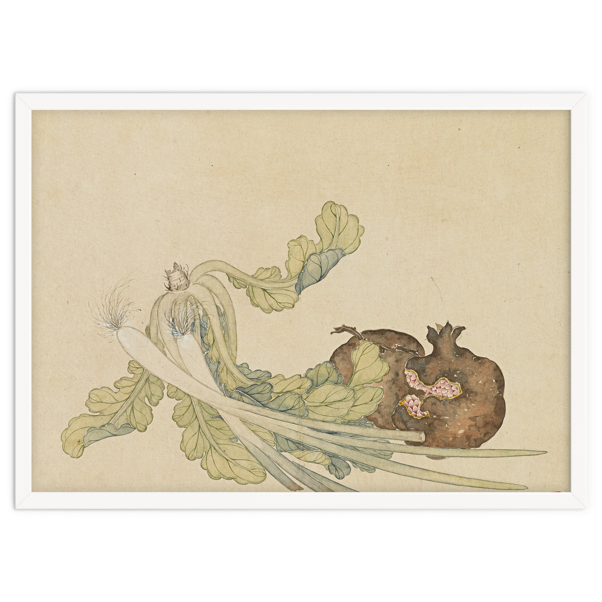 Wang Chengyu ~flowers, Vegetables, Pomegranates, Onions, Chinese Cabbage, Vegetables