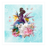 Floral Hornbill Blue (Print Only) thumbnail