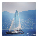 Modern yacht with white sails (Print Only) thumbnail