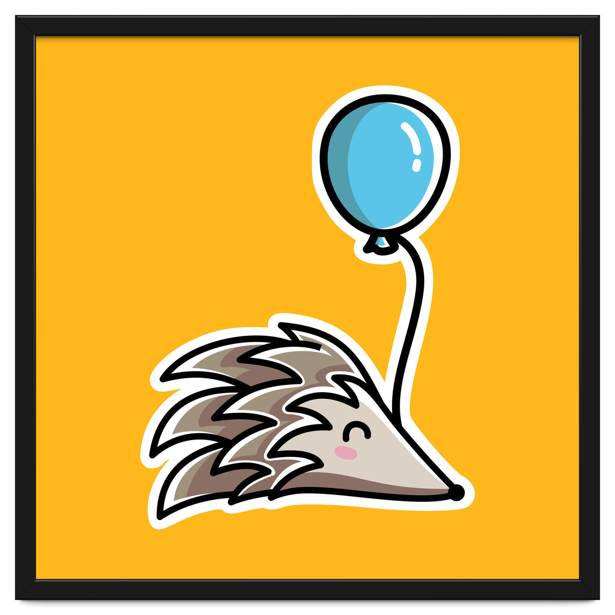 Kawaii Cute Hedgehog With Balloon