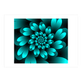 Turquoise Floral Satin Art (Print Only) thumbnail