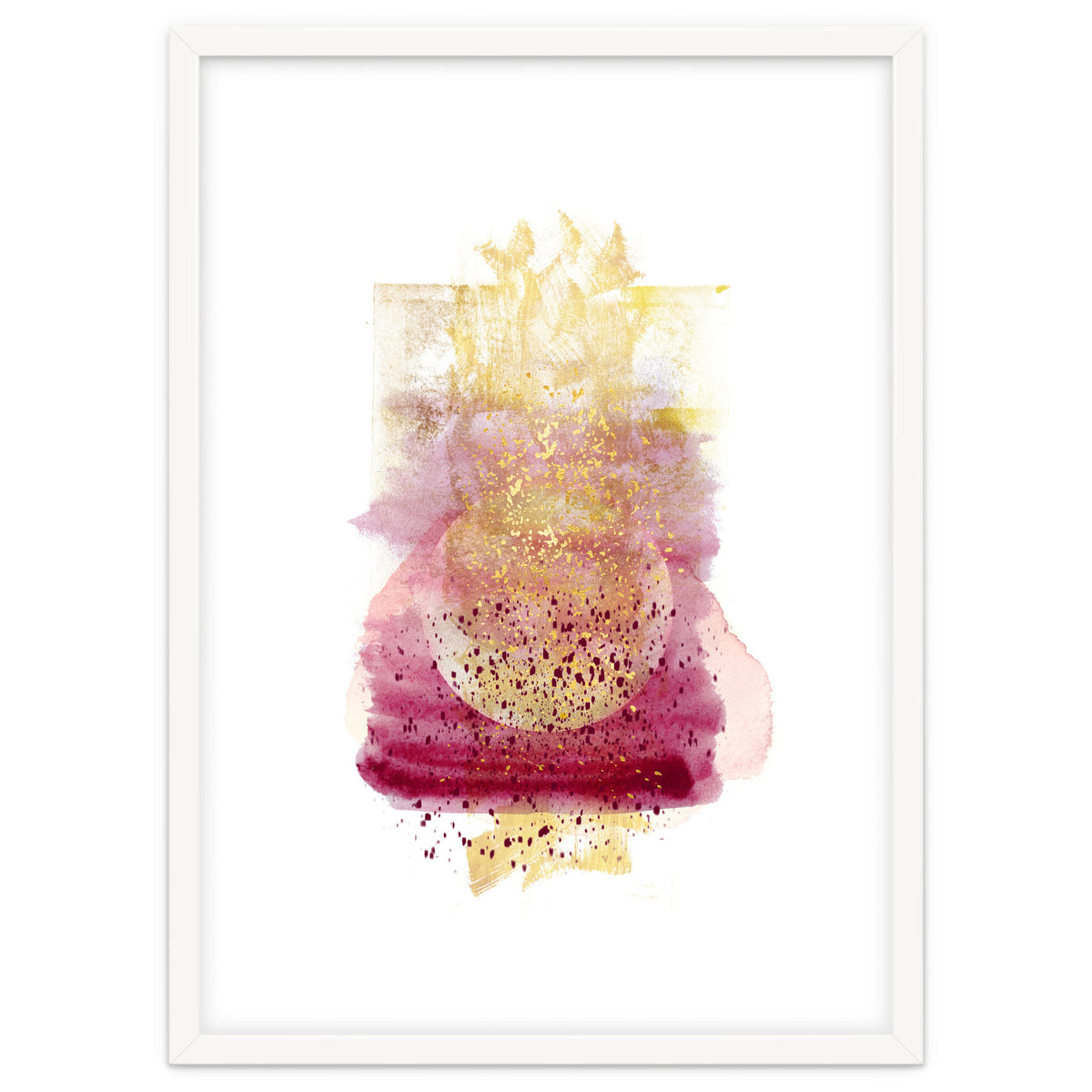 Abstract watercolour summer moon