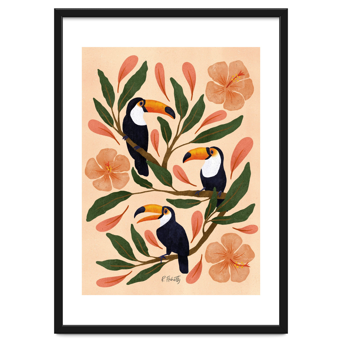 Toucans in the Hibiscus