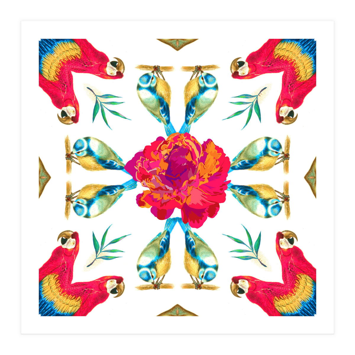 Tropical Scarlet Macaw Mandala (Print Only)
