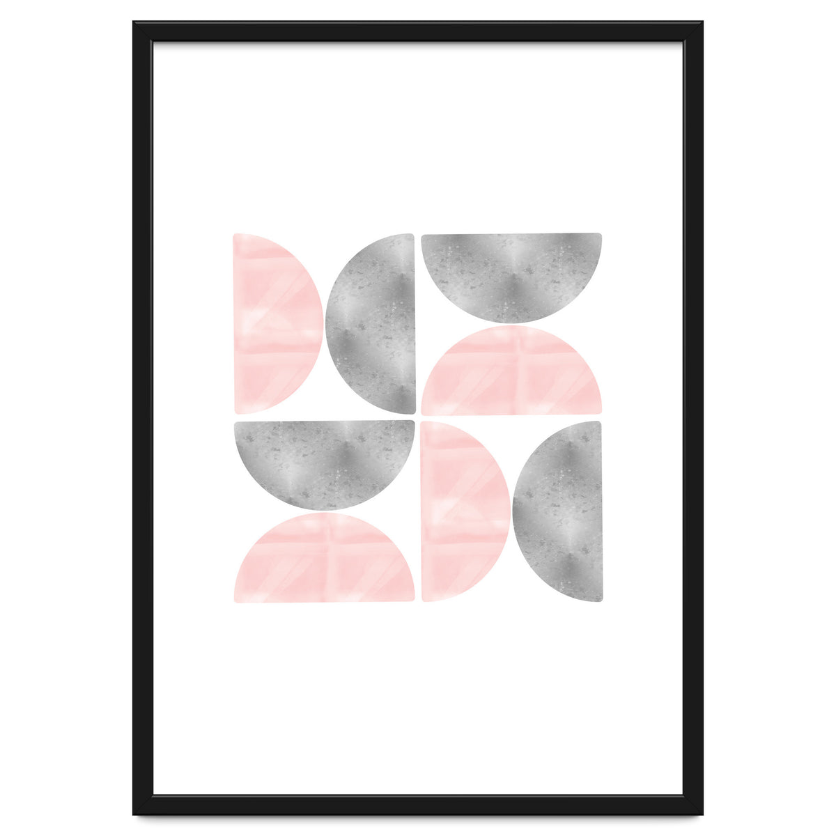 Half Moon Blush And Grey Abstract