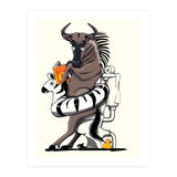 Wildebeest on the toilet, Funny Bathroom Humour (Print Only) thumbnail