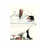 Catwoman in the Bath, funny Bathroom Humour (Print Only) thumbnail
