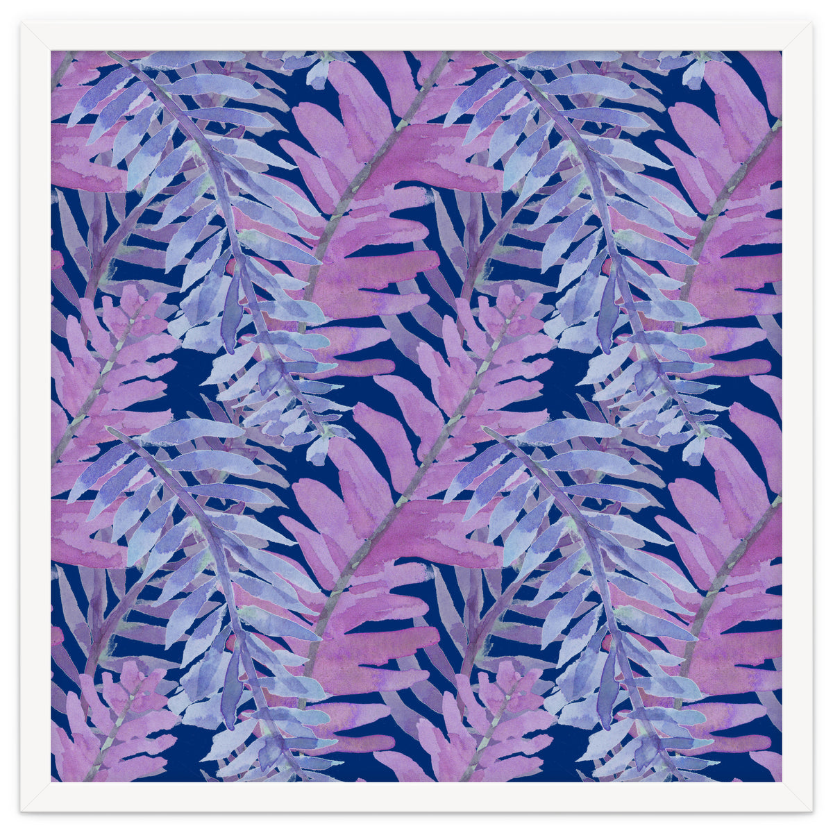 Woodland Ferns in Blue