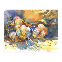 Garlic still life watercolor painting for kitchen  (Print Only)